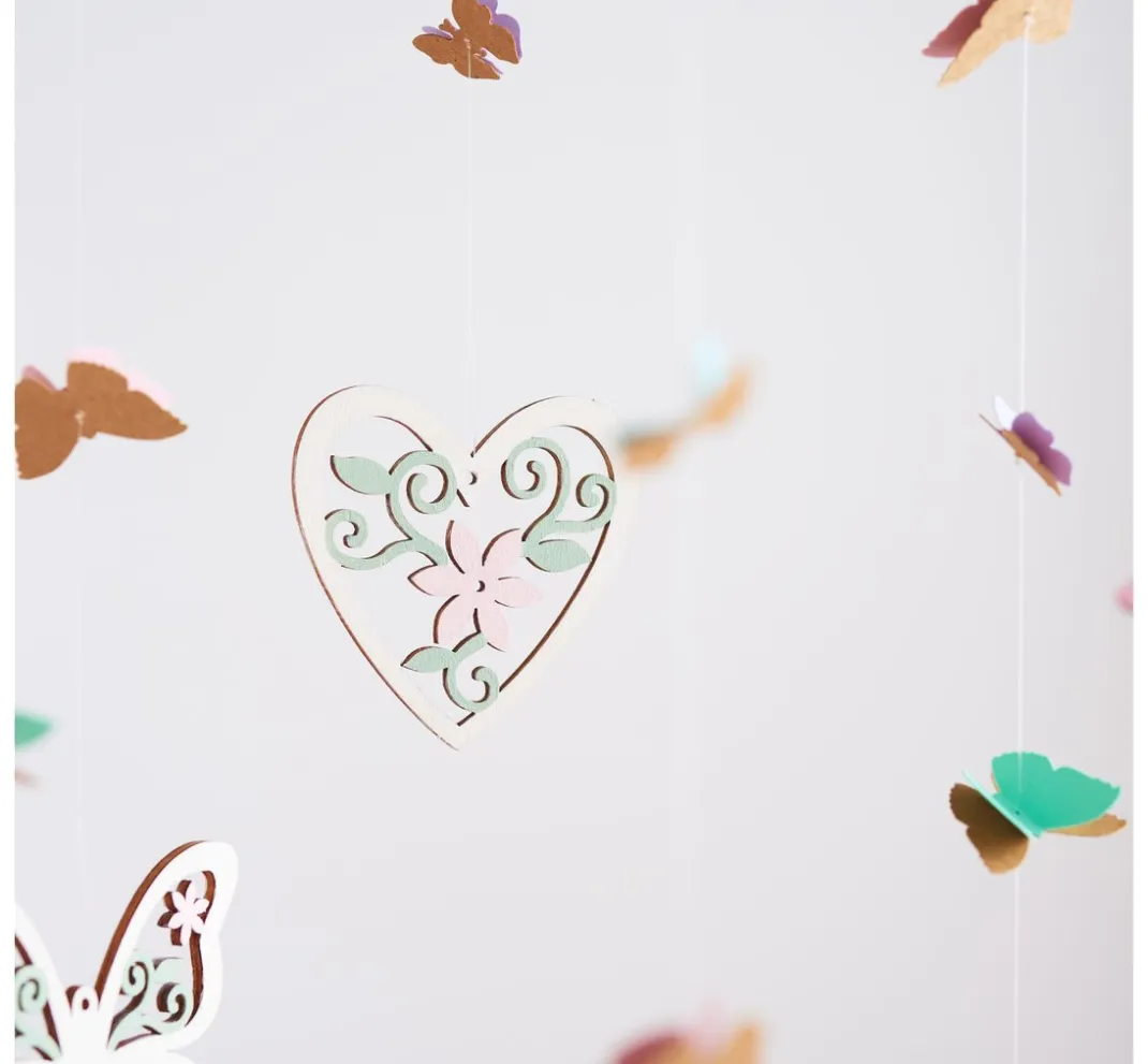 VBS Anhänger|Holz, Mdf & Pappmaché>Anhänger "Blumen, Herzen und Schmetterlinge"