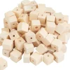 Kinder VBS XXL Perlen|Holzperlen>VBS Bastel-Holzperle "Würfel", 100 Stück