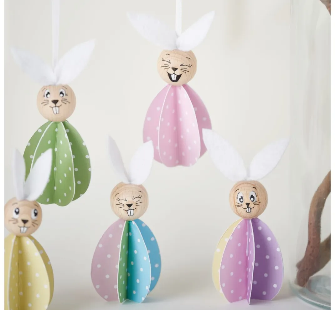 Kinder VBS Papier-Bastelsets|Deko-Bastelsets>Bastelset "Hasenfamilie"