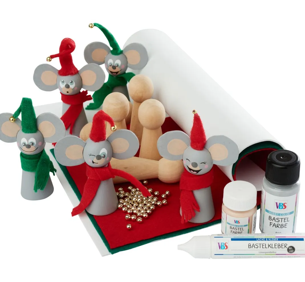 Kinder VBS Deko-Bastelsets>Bastelset "Weihnachtsmäuse"