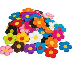 VBS XXL Textil-Design|Applikationen & Labels>VBS Bügelapplikationen "Blüten-Mix", 120 Stück