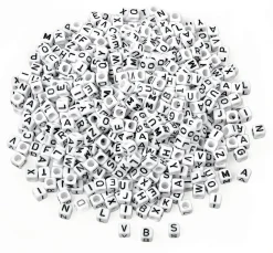 Kinder VBS XXL Perlen|Freundschaftsarmbänder>VBS Buchstabenperlen "Weiß", 175 g