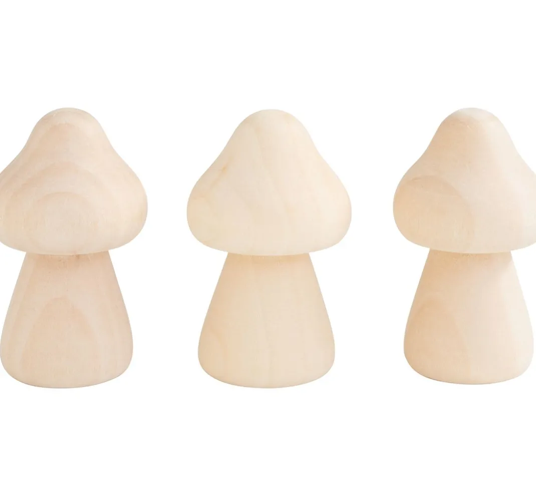 VBS Dekofiguren & -Objekte|Holz, Mdf & Pappmaché>Deko Pilz "Mushroom", 3 Stück
