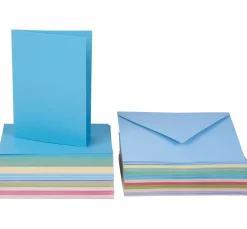 VBS XXL Karten & Umschläge|Kartengestaltung>VBS Doppelkarten mit Umschlägen "Pastell", 50 Stück