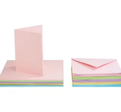VBS XXL Karten & Umschläge|Kartengestaltung>VBS Doppelkarten mit Umschlägen "Pastellfarben", 50 Stück