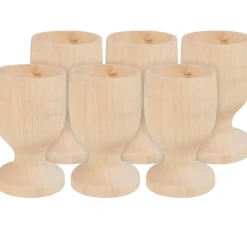 VBS Serviettentechnik|Holz, Mdf & Pappmaché>Eierbecher, 6 Stück, Kiefernholz