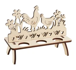 VBS Holz, Mdf & Pappmaché>Eierhalter "Hühner" für 6 Eier