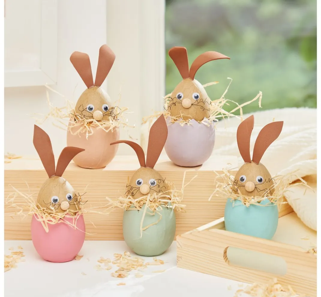 Kinder VBS Holz|Decoupage>Eierschalen, 5 Stück, Ø 6 cm