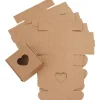VBS Schachteln & Boxen|Holz, Mdf & Pappmaché>Faltschachtel "Quadratisch mit Herz", 5 Stück