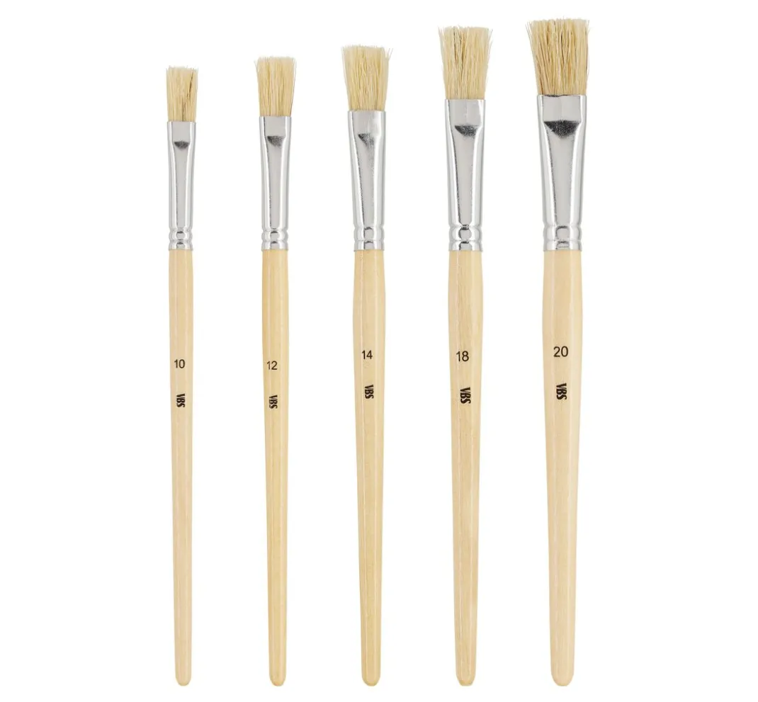 VBS Pinsel|Pinsel, Schwämme & Spachtel>Flachpinsel "NATURE", 5er-Set