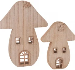 VBS Serviettentechnik|Brandmalerei>Fliegenpilze "Haus", 2er-Set