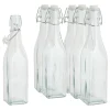 VBS Glasgravur|Glas- & Porzellanmalerei>Glasflasche mit Bügelverschluß "Eckig", 500ml, 6 Stück