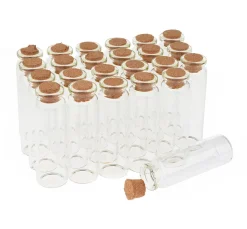 VBS XXL Glasgravur|Glas- & Porzellanmalerei>VBS Glasröhrchen mit Korken "7 cm", 24 Stück
