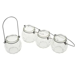 VBS Glasgravur|Glas- & Porzellanmalerei>Glas-Windlicht mit Bügel, 4 Stück