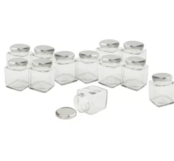 VBS XXL Glasgravur|Glas- & Porzellanmalerei>VBS Gläser mit Schraubdeckel "Eckig", 12 Stück