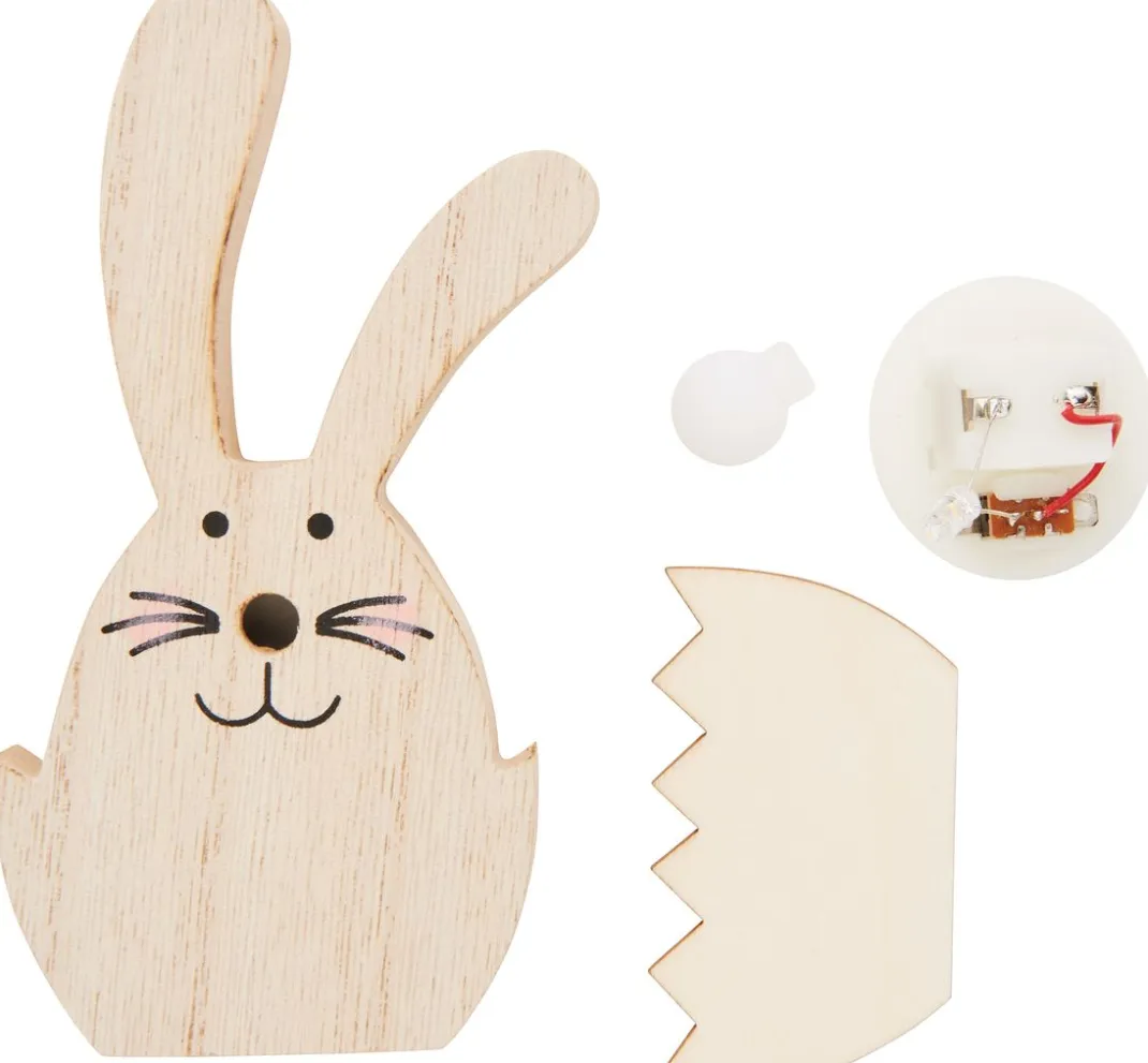 VBS Dekofiguren & -Objekte|Holz, Mdf & Pappmaché>Hase mit LED-Nase