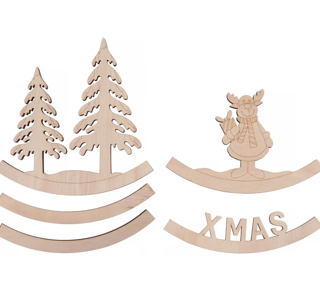 VBS Holz, Mdf & Pappmaché>Holz Deko-Bogen "X-MAS"