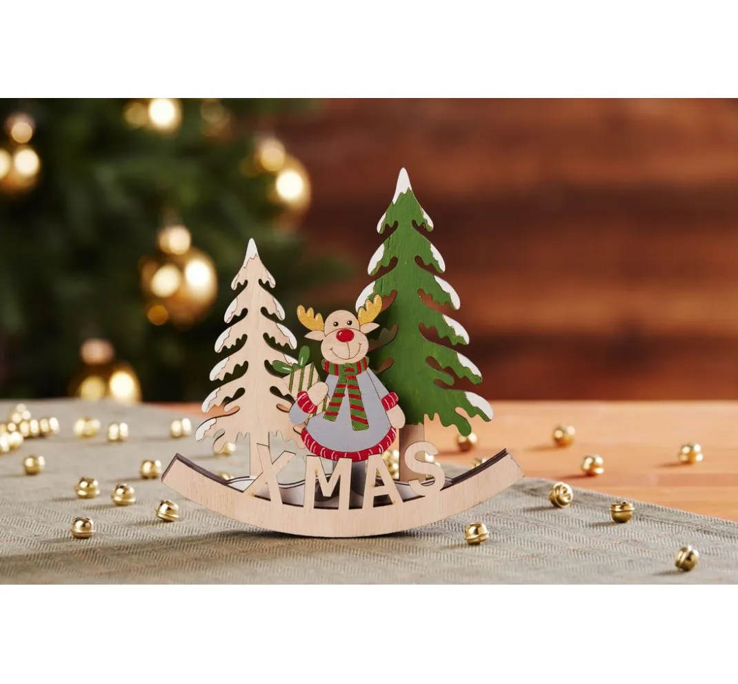 VBS Holz, Mdf & Pappmaché>Holz Deko-Bogen "X-MAS"
