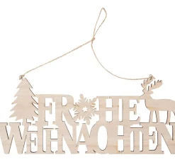 VBS Anhänger|Holz, Mdf & Pappmaché>Holz-Anhänger / Schriftzug "Frohe Weihnachten"