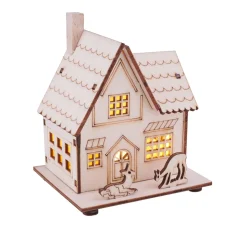 VBS Serviettentechnik|Holz, Mdf & Pappmaché>Holzbausatz "Haus mit Rehen"