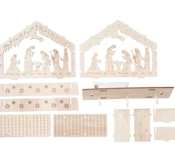 VBS Krippen|Holz, Mdf & Pappmaché>Holzbausatz "Krippe mit LED"