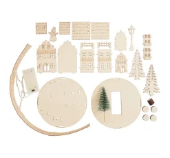 VBS Holz, Mdf & Pappmaché>Holzbausatz "Lichterlandschaft mit Häusern", inkl. Beleuchtung