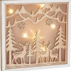 VBS Holz, Mdf & Pappmaché>Holzbausatz Motivrahmen "Rehe im Wald", inkl. LED