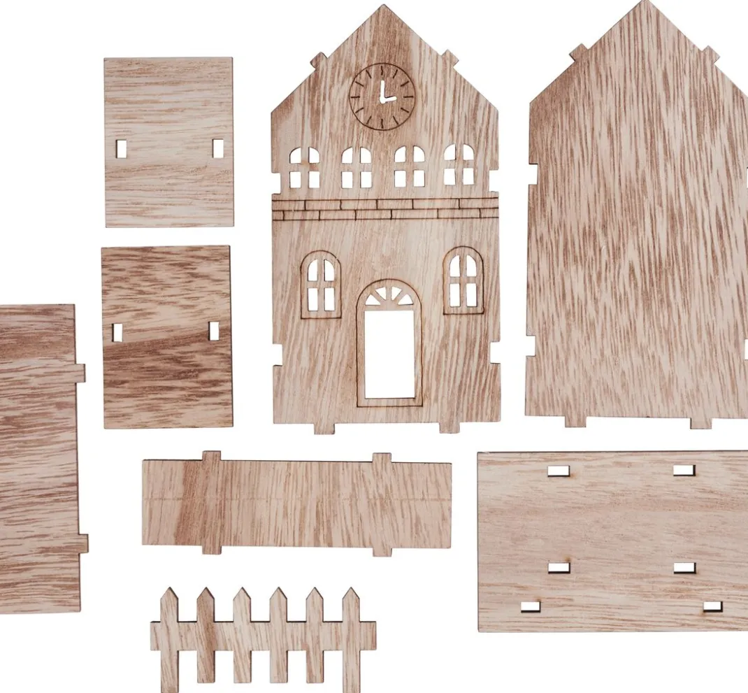 VBS Holz, Mdf & Pappmaché>Holzbausatz "Villa mit Zaun"