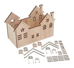 VBS Holz, Mdf & Pappmaché>Holzbox "Häuser"