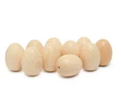 Kinder VBS Holz|Holz, Mdf & Pappmaché>Holz-Ei, gebohrt, 40 x 30 mm
