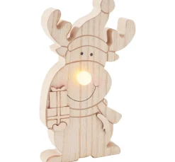 VBS Holz, Mdf & Pappmaché>Holz-Elch mit LED Nase