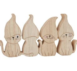 VBS Brandmalerei|Holz, Mdf & Pappmaché>Holz-Figur "Freche Katzen"