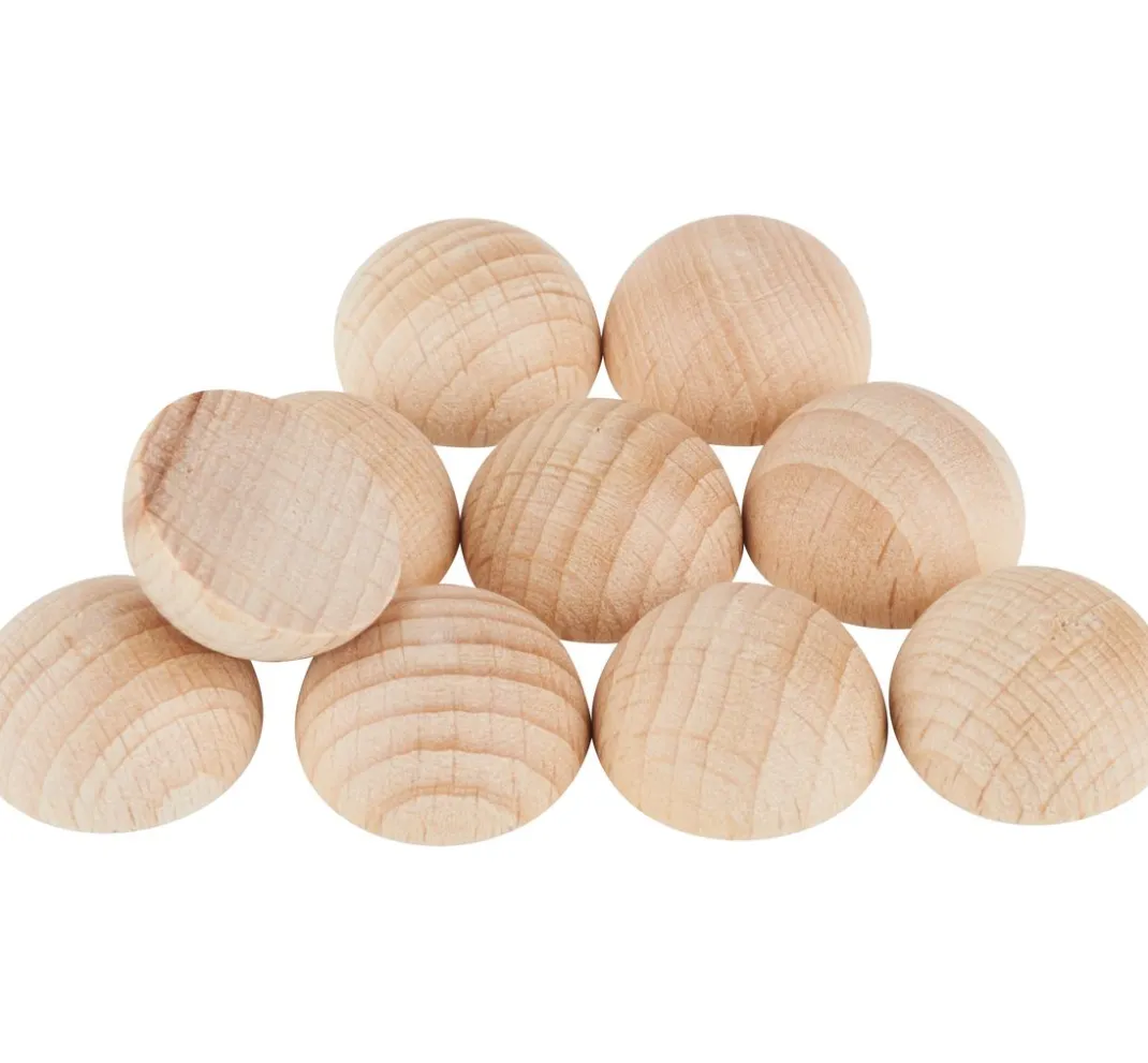 Kinder VBS Holz|Holz, Mdf & Pappmaché>Holz-Halbkugeln ohne Bohrung, 10 Stück