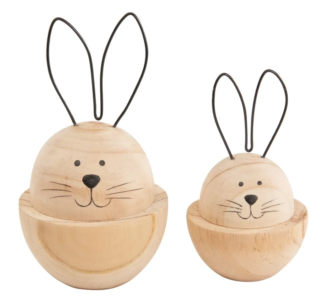 VBS Décopatch|Dekofiguren & -Objekte>Holz-Hasen "Mopsy und Flopsy"