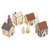 VBS Miniaturen|Holz, Mdf & Pappmaché>Holzhäuschen Szene, beleuchtet, 8 Teile