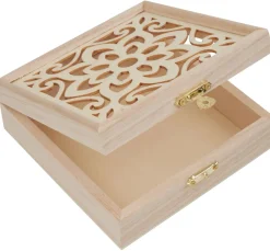 VBS Holz, Mdf & Pappmaché>Holzkasten "Ornament-Blume"