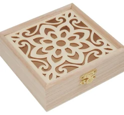 VBS Holz, Mdf & Pappmaché>Holzkasten "Ornament-Blume"