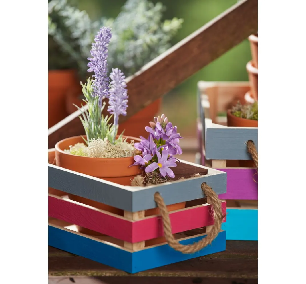 VBS Serviettentechnik|Decoupage>Holzkisten mit Latten, 2er-Set
