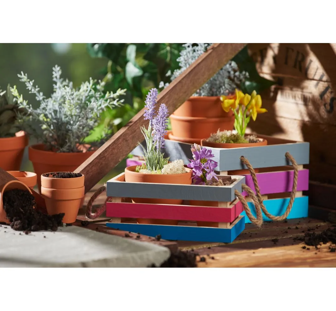 VBS Serviettentechnik|Decoupage>Holzkisten mit Latten, 2er-Set