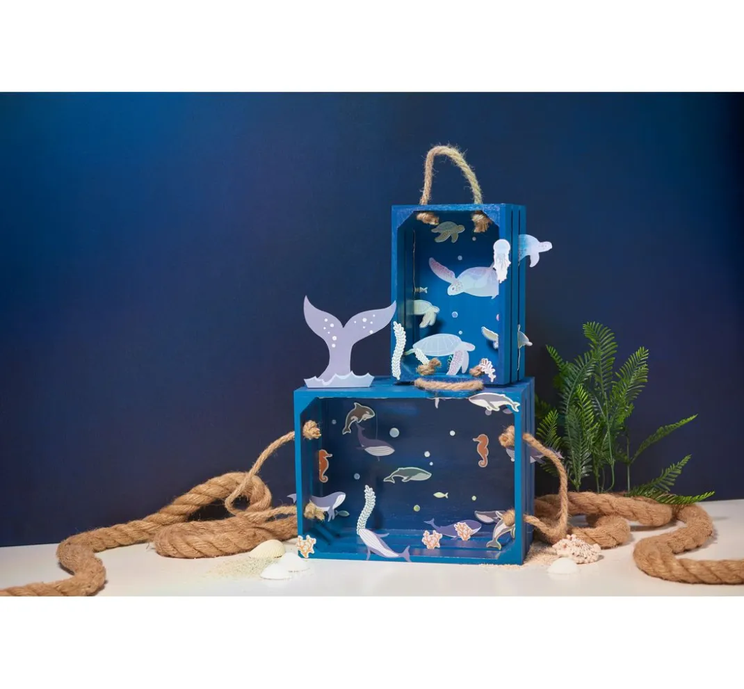 VBS Serviettentechnik|Decoupage>Holzkisten mit Latten, 2er-Set