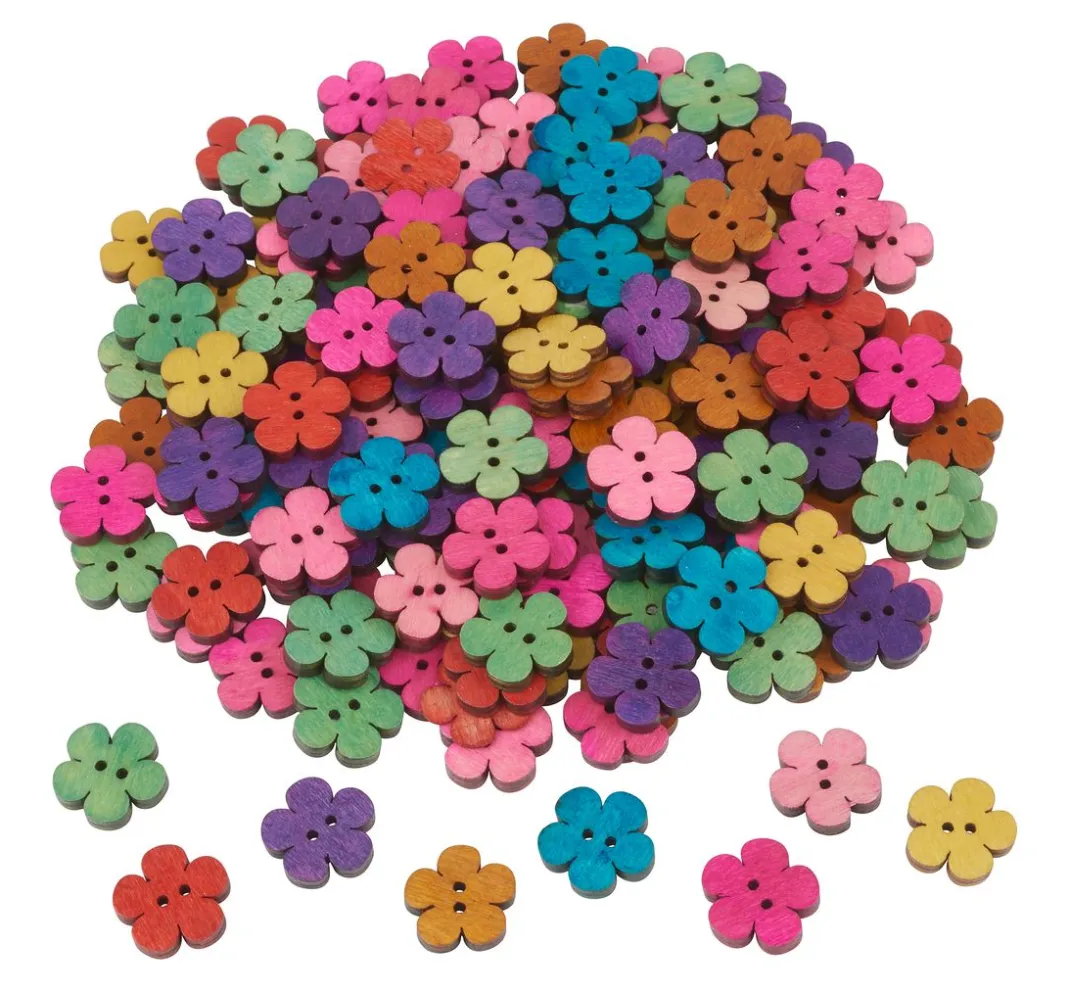 VBS XXL Scrapbooking>VBS Holzknöpfe "Blumen", 160 Stück