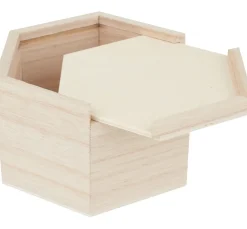 VBS Brandmalerei|Serviettentechnik>Holz-Kästchen mit Schiebedeckel, 6-eckig