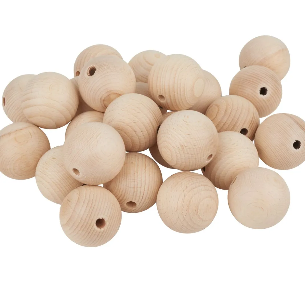 Kinder VBS Holz|Holz, Mdf & Pappmaché>Holzkugeln durchgebohrt "Ø 50 mm"