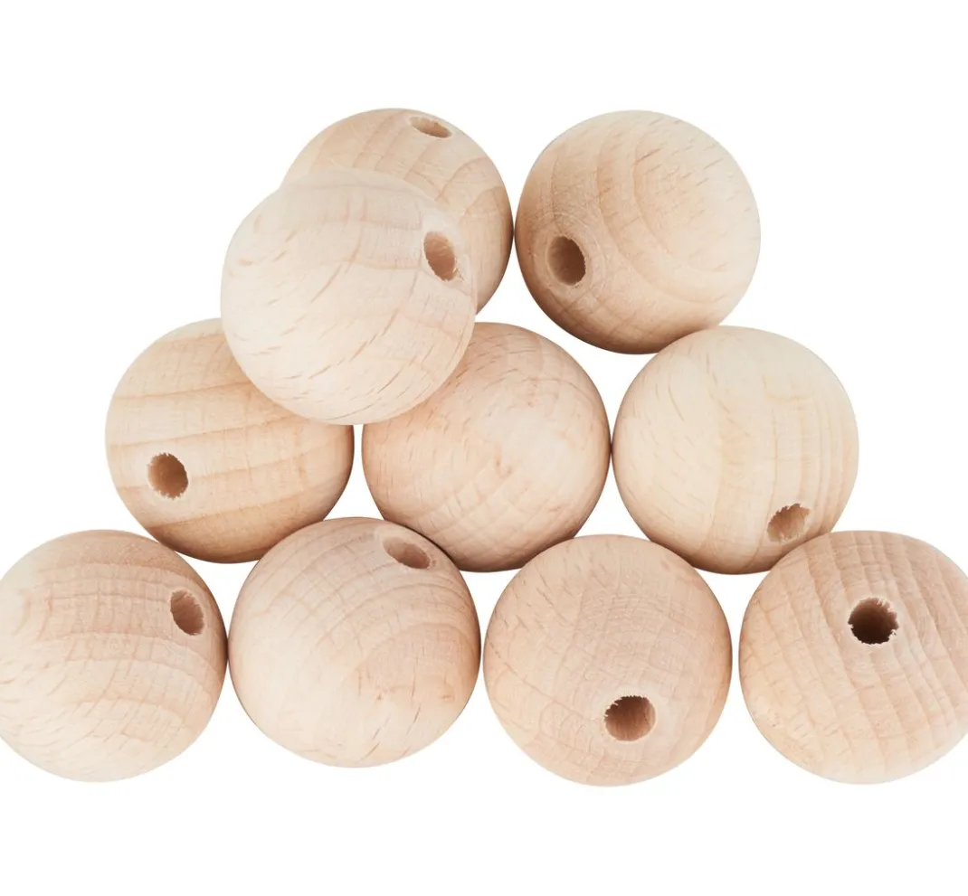 Kinder VBS Holz|Holz, Mdf & Pappmaché>Holzkugeln durchgebohrt "Ø 20 mm"