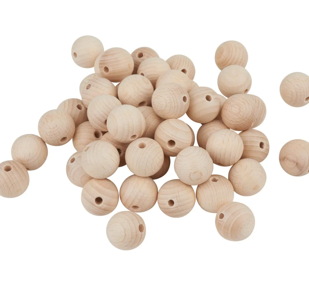 Kinder VBS Holz|Holz, Mdf & Pappmaché>Holzkugeln durchgebohrt "Ø 20 mm"