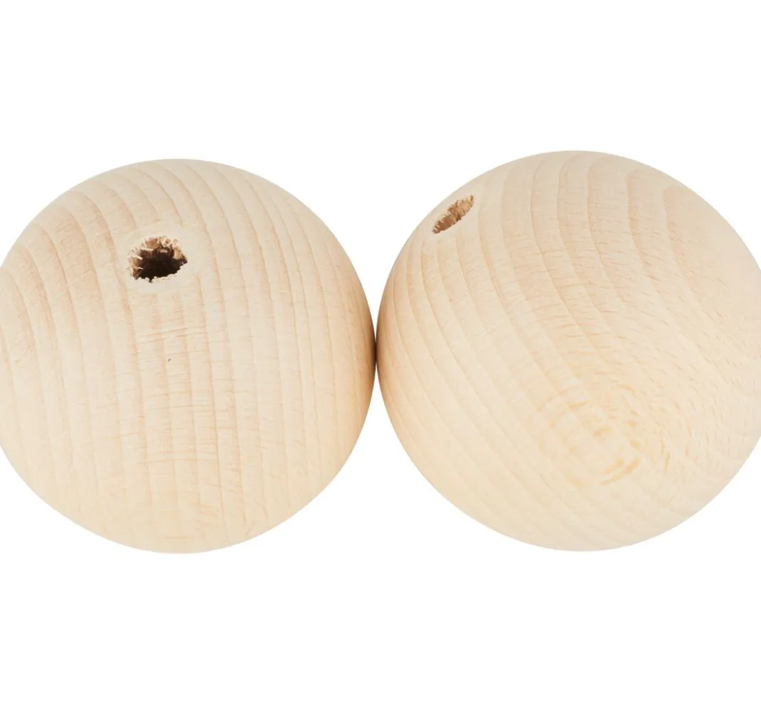Kinder VBS Holz|Holz, Mdf & Pappmaché>Holzkugeln durchgebohrt "Ø 70 mm"