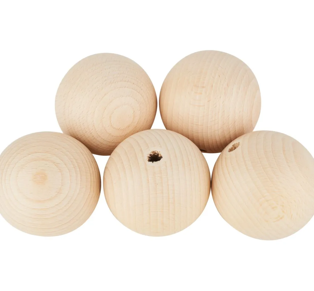 Kinder VBS Holz|Holz, Mdf & Pappmaché>Holzkugeln durchgebohrt "Ø 70 mm"