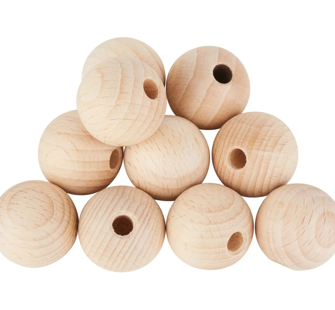 Kinder VBS Holz|Holz, Mdf & Pappmaché>Holzkugeln halbgebohrt "Ø 25 mm"