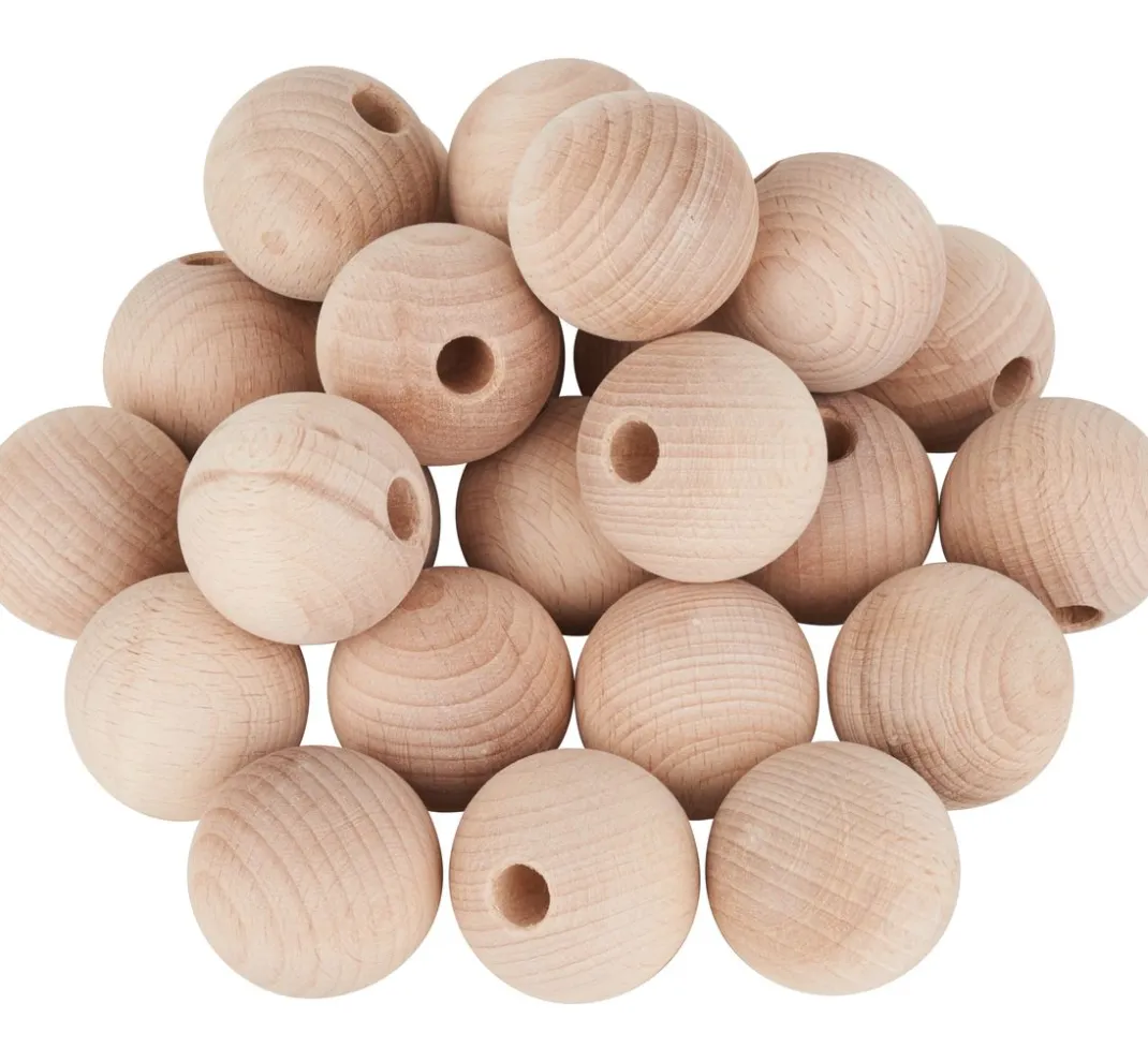 Kinder VBS Holz|Holz, Mdf & Pappmaché>Holzkugeln halbgebohrt "Ø 35 mm"