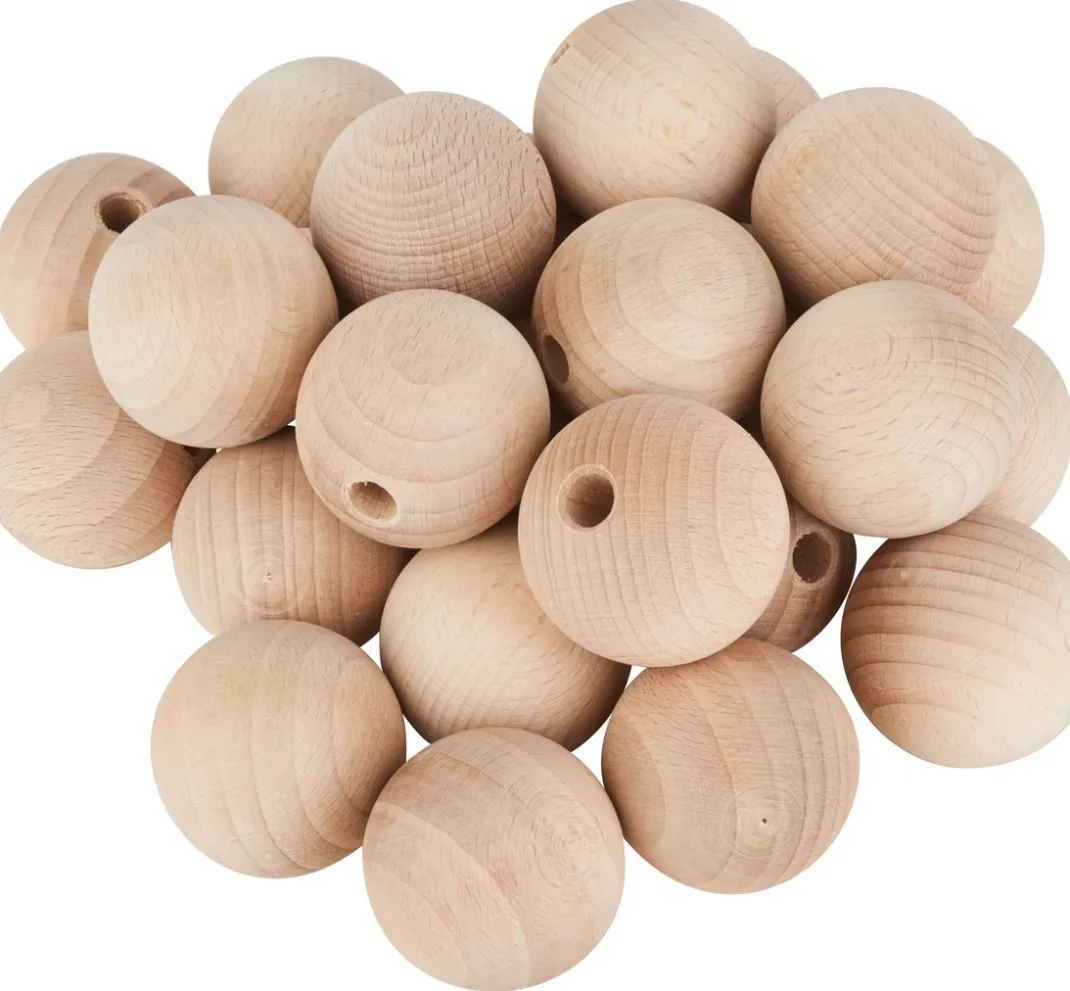 Kinder VBS Holz|Holz, Mdf & Pappmaché>Holzkugeln halbgebohrt "Ø 40 mm"